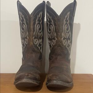☔️ SIZE 10 Double H Brown Leather Cowboy Western Work Boots